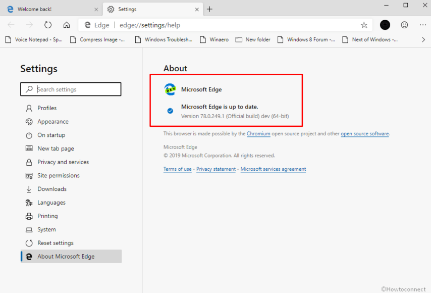 Microsoft Edge Dev 78.0.249.1 Features, Stability and Behavior Fixes