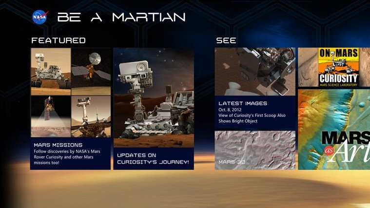 nasa martien windows 8 app