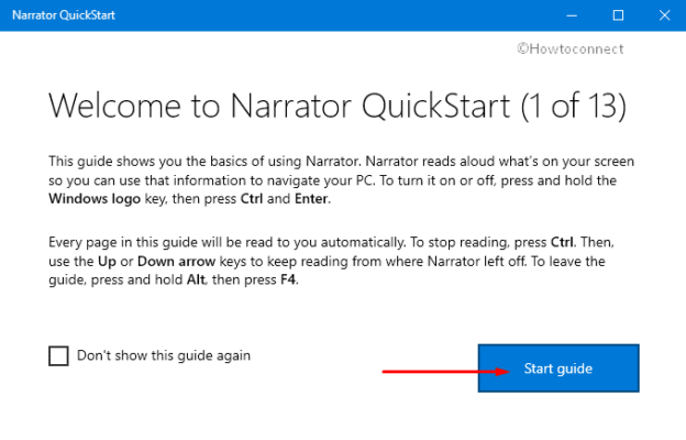 Narrator quickstart windows 10 что это