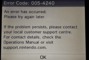 Nintendo 3ds an exception occurred ошибка