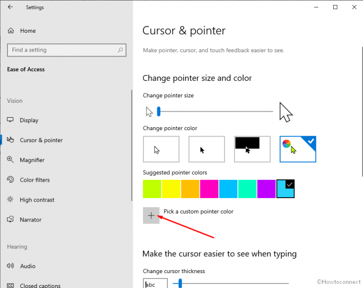 how to change your cursor color on windows 10