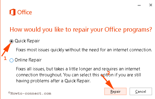 microsoft office 2018 needs to be repaired
