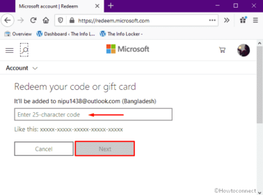 How to Redeem Codes or Gift Cards on Microsoft Account in Windows 10
