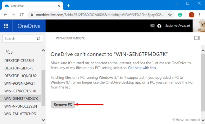 how to remove onedrive account from computer