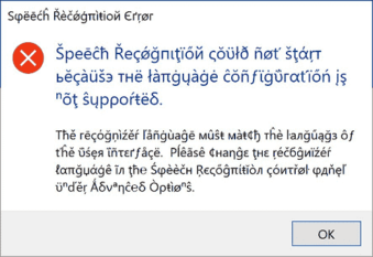 Speech recognition error windows 10 как исправить