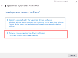 install touchpad driver windows 10 install disk