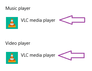 how to make vlc my default player