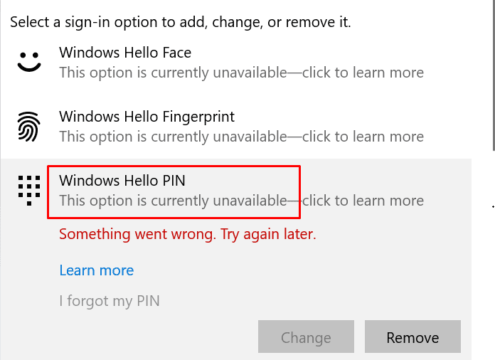 fingerprint not working windows 10