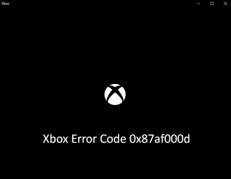 Fix Xbox Error Code 0x87af000d In Windows 10