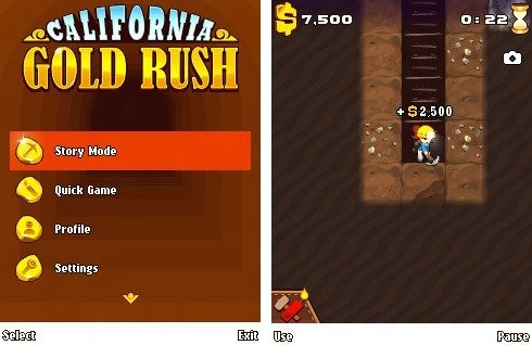 california goldrush game for Asha phones