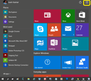 Windows 10 Build 9926 - Switch Between Start Menu & Start Screen