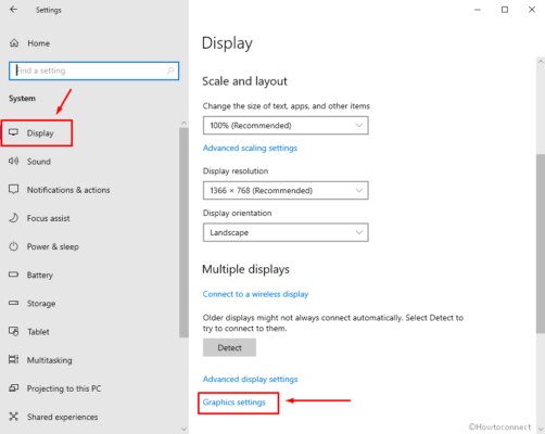 windows 10 default graphics settings