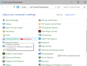 Indexing options control panel 32 бита не открывается windows 10