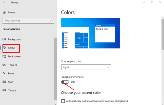 How to Change Transparency Settings of Start Menu, Taskbar Windows 10