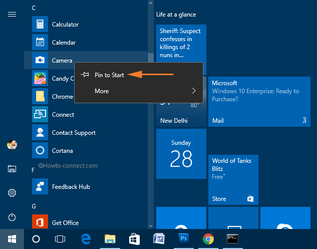 windows 10 remove items from start menu