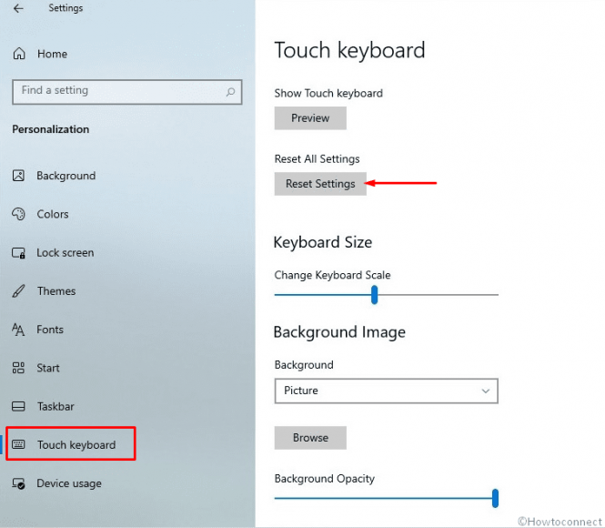 How to Reset Touch Keyboard Settings in Windows 10