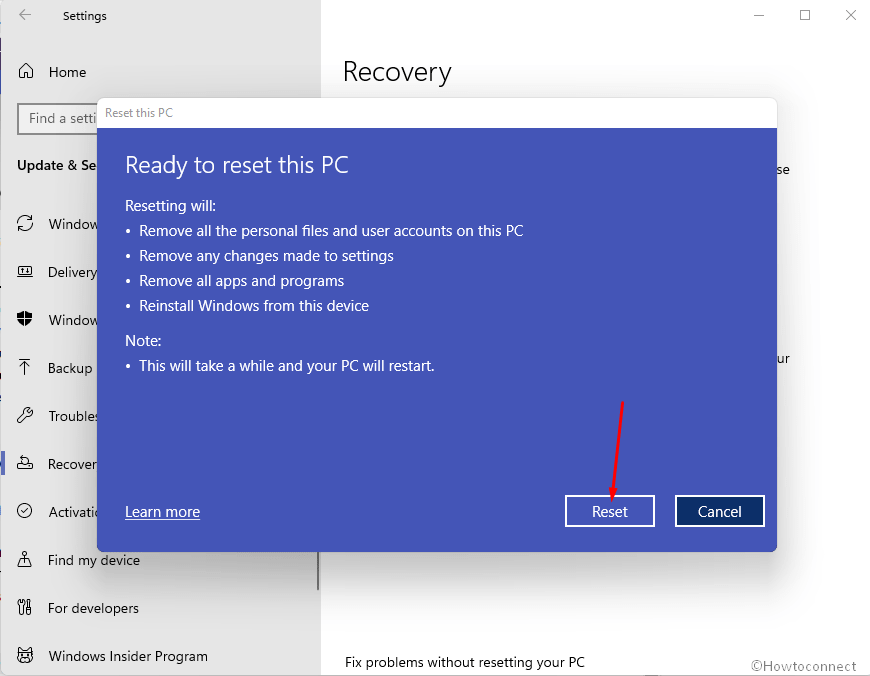 resetting desktop shortcuts windows 11