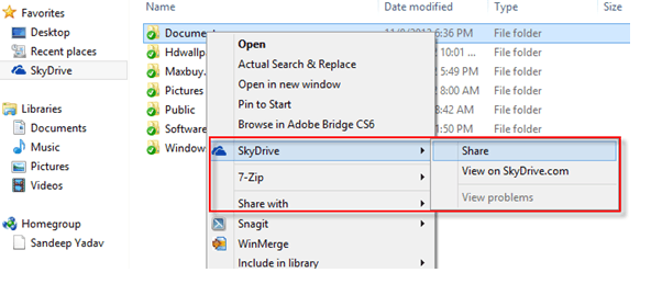 skydrive sharing image