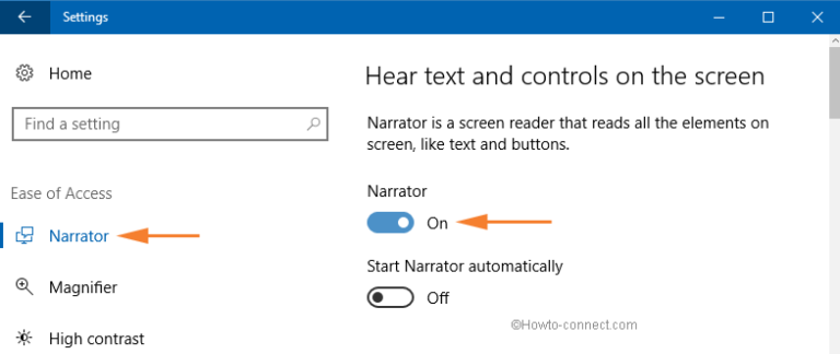 Narrator quickstart windows 10 что это