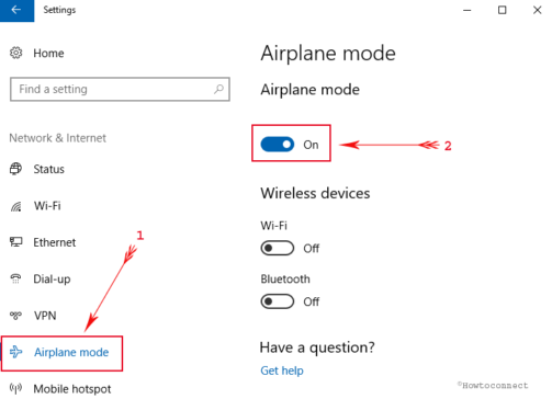 Windows 10 - How to Turn On or Off Airplane Mode